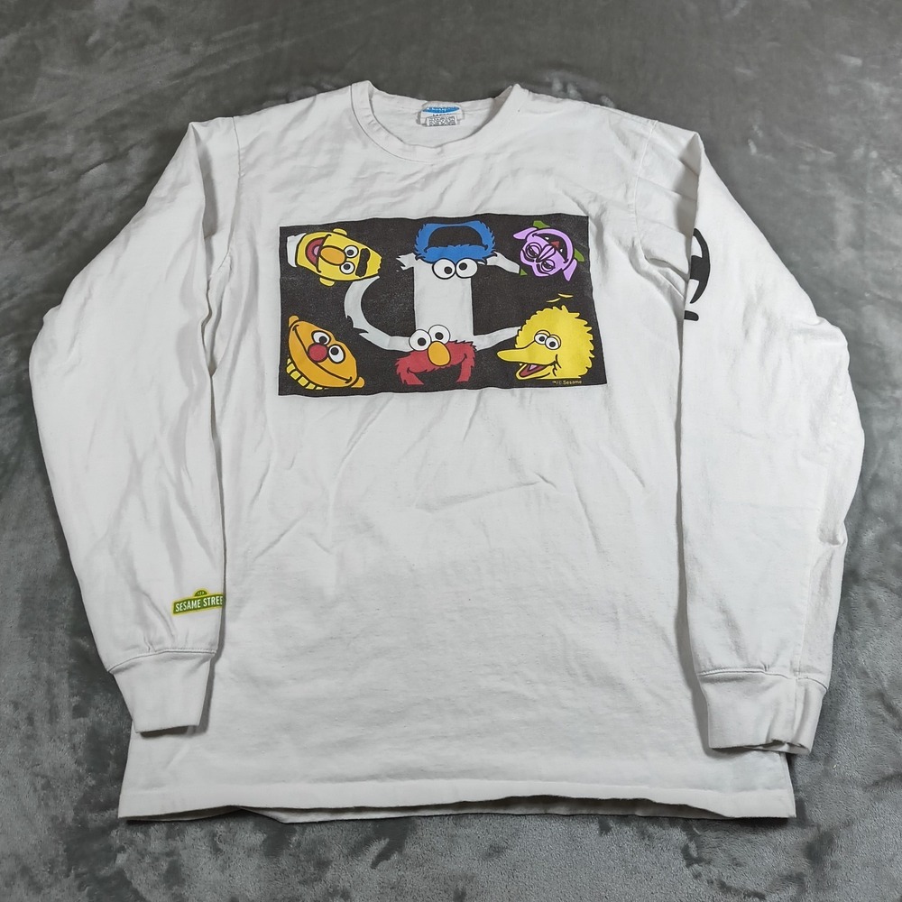 Vintage Champion X Sesame Street Shirt Mens Large Long Sleeve Big Bird Elmo Bert